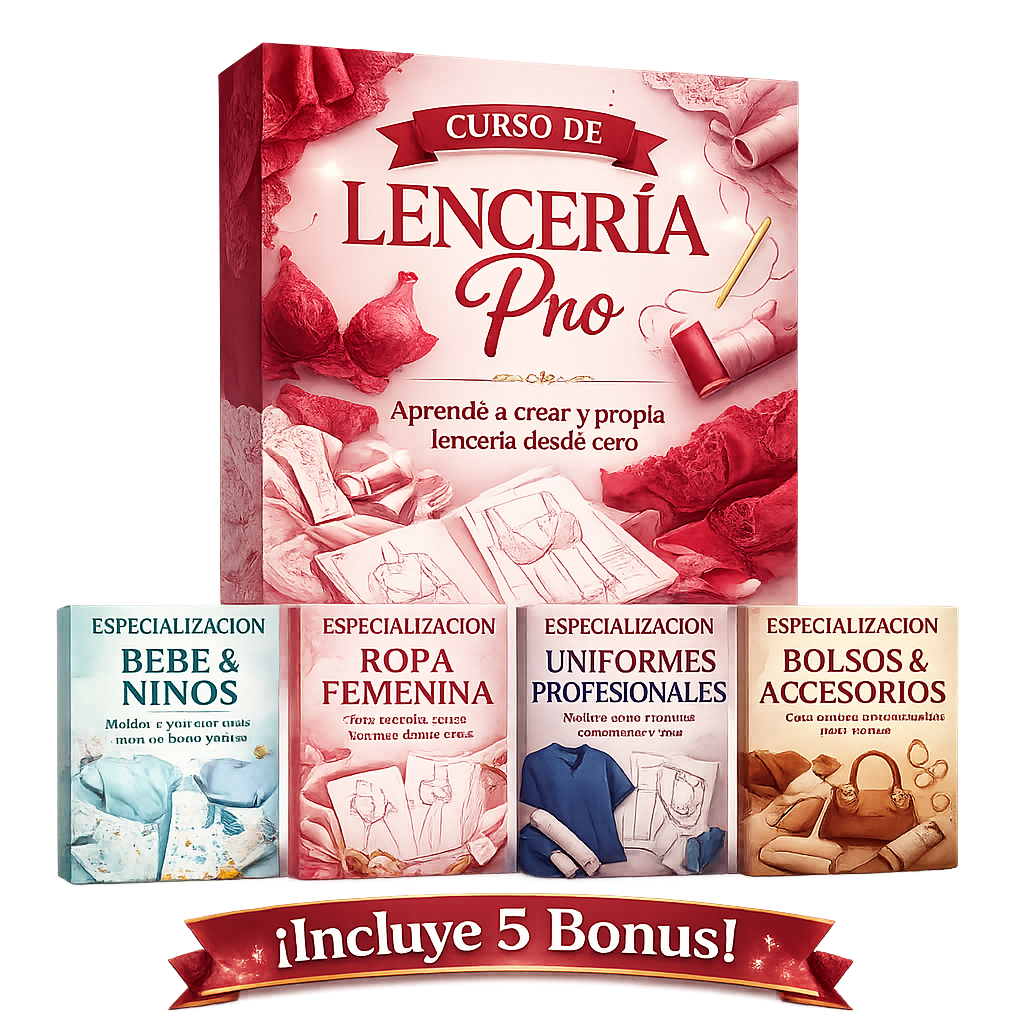CURSO COMPLETO DE LENCERIA PRO + 5 ESPECIALIZACIONES + 5 BONUS + 3500 PATRONES